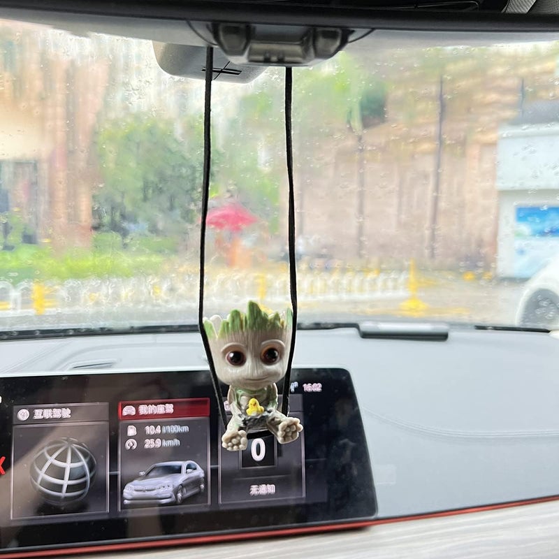 WYJS Car Hanging Accessories,Swing Smile Little Tree Man Car Mirror Hanging Accessories,car Decoration Charm Pendant,Car Mirror Suspension Decoration,car Charm Decoration, Lanyard: Adjustable Length - Image 4